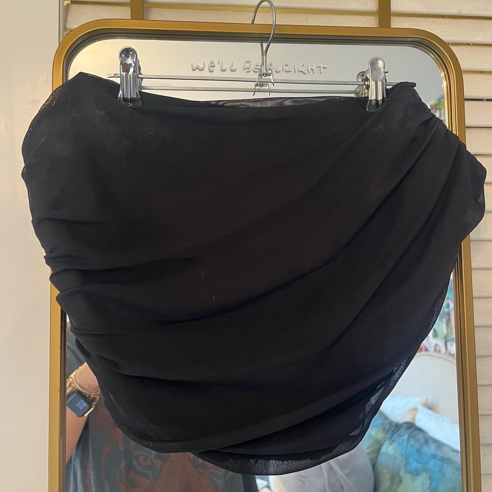Black Corset Zip Up Top